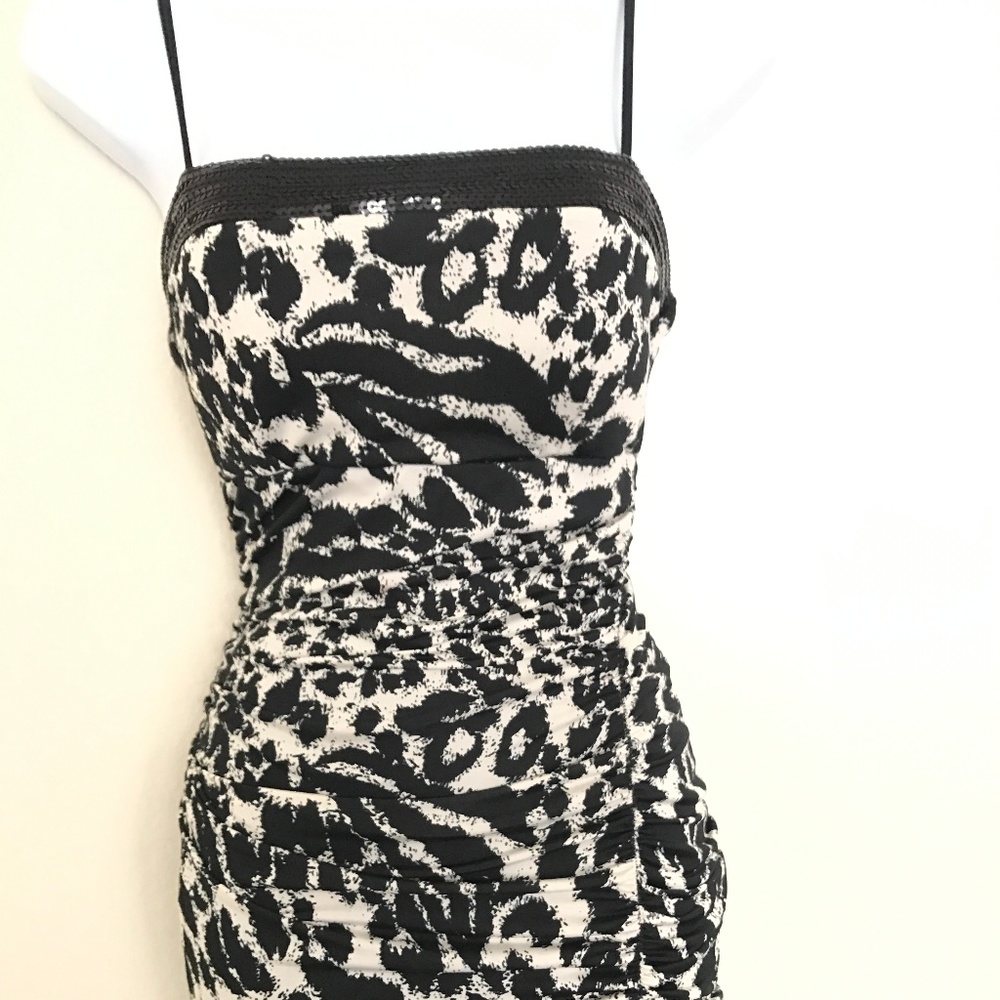 Animal Print Sexy Dress with sequins